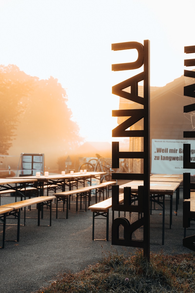 Festgelände Bärgevent 2023 im Morgenlicht