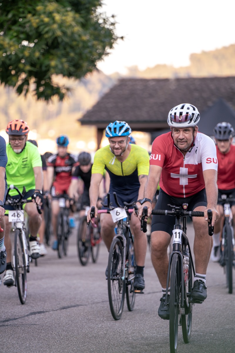 Pulk von Fahrradfahrern.