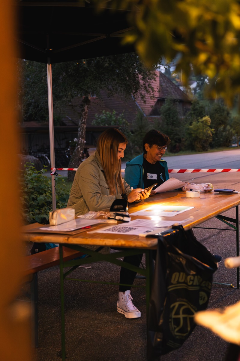 Startnummernausgabe am Samstagmorgen.